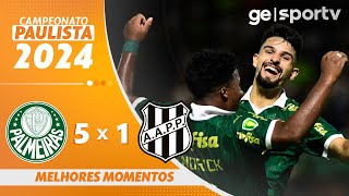 PALMEIRAS 5 X 1 PONTE PRETA  MELHORES MOMENTOS  QUARTAS DE FINAL PAULISTA 2024  geglobo [upl. by Helprin]