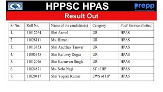 HPPSC HPAS Prelims Result 2024  Cut Off Marks Merit List [upl. by Eelirak]