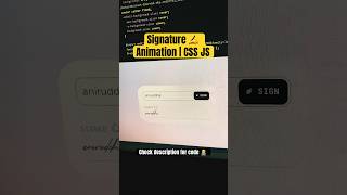 Signature ✍️ Animation CSS JS coding frontend shorts [upl. by Ecneret630]