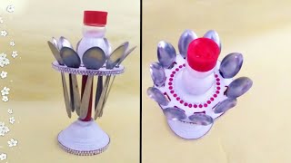 Diy spoon organiser  newspaper spoon stand  kitchen organization ideas  cardboard craft ideas [upl. by Joly]