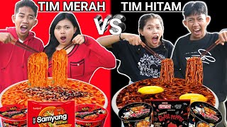 MAKAN PEDAS😡ARIK SAPUTRA DOBEL DATE TANTANGAN MAKANAN PEDAS MERAH VS HITAM 24 JAM  Mikael TubeHD [upl. by Vladamar803]