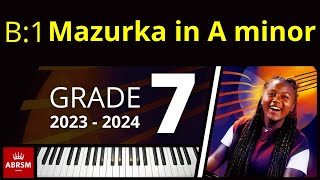 ABRSM Grade 7 Piano 2023  Mazurka in A minor Op 68 No 2 Chopin [upl. by Atteiluj]