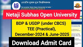 Netaji Subhas Open University Admit Card Download for BDP amp UGDP [upl. by Airemat]