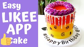 Striped Buttercream Cake Tutorial  Likee Themed Cake [upl. by Yeaton47]