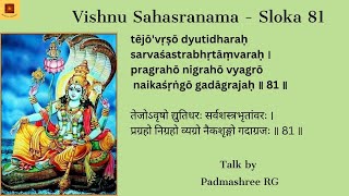 Vishnu Sahasranama  Sloka 81  Hinduism  Philosophy  Sanatana Dharma [upl. by Drarrej]