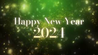 HAPPY NEW YEAR 2024 Video Loop Wallpaper Screesaver Background  1 HOUR green gold [upl. by Htomit]