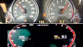 BMW M340i G20 vs BMW M3 F80 0200 kmh [upl. by Ecylahs]