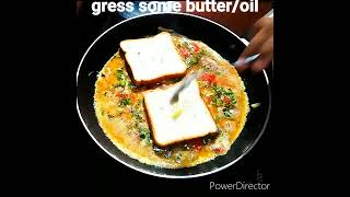 Egg bread omelette tasty breakfast in 10 min 😋 [upl. by Vevay]