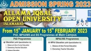 AIOU Admissions Open for Spring 2023  Fee Submission  Courses [upl. by Cletis]