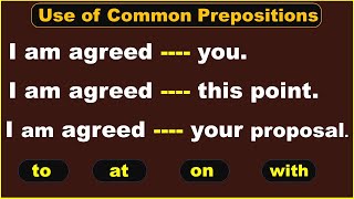 Use of Common Prepositions ।। Preposition Test।। Preposition Quiz [upl. by Gabey204]