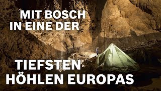 Teamarbeit mit AkkuBohrhammer von Bosch in einer der tiefsten Höhlen Europas [upl. by Waki]