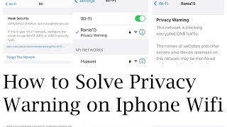 How To Fix WiFi Privacy Warning On iPhone in iOS 15  WiFi Privacy Warning on iPhone or iPad Fixed [upl. by Amihsat158]