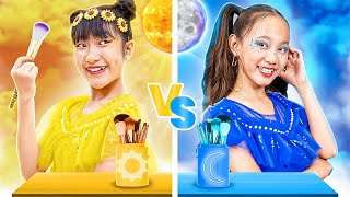 Day Girl vs Night Girl With One Colored Makeover Challenge  Baby Doll TV [upl. by Cibis]