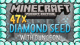 47 DIAMOND SEED for Minecraft Pocket Edition Best Diamond Seed Ever [upl. by Roz]