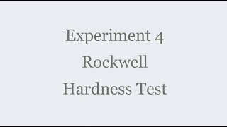 Rockwell Hardness Test [upl. by Flossie364]