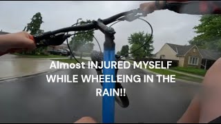 Almost Injuring myself while wheelieing in the rain [upl. by Mclaurin753]