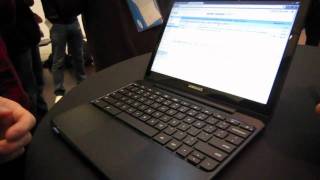 Samsung Series 5 Chrome OS laptop handson at Google IO  Engadget [upl. by Aihsilat765]