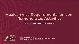 Mexican visa requirements for nonremunerated activities [upl. by Joses]