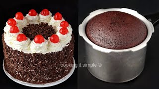 black forest cake in cookerകുക്കറിൽ പെർഫെക്റ്റ് ബ്ലാക്ക്ഫോറസ്റ് കേക്ക് black forest without oven [upl. by Vowel]