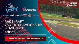 iRacing  RaceKraft V8 Vets Championship  Season 20  Round 6 at Monza [upl. by Manly]