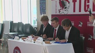 Three Hartselle Tigers sign to play college baseball [upl. by Cobby738]