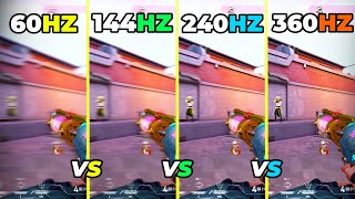 60Hz vs 144Hz vs 240Hz vs 360hz Refresh Rate Comparison  Valorant [upl. by Sabba257]