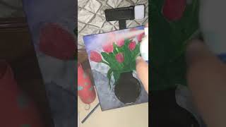 Applying varnish to my art 🖼️ youtubeshorts cat artgallary art [upl. by Notned793]