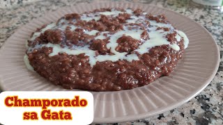 HOW TO COOK THE BEST CHAMPORADO SA GATA [upl. by Brader775]