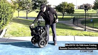 MAJESTIC IQ7000 Auto Folding Remote Controlled Electric Wheelchair [upl. by Nirag]