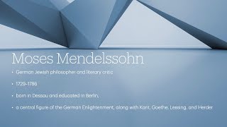 Moses Mendelssohns Ethics [upl. by Etnovad433]