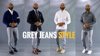 How To Style Mens Grey JeansHow To Wear Mens Grey Jeans [upl. by Savell841]