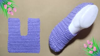 Knitting Very Easy Socks For Ladies amp Men Woolen Socks Booties Slippers shoes 👠crochet slippers [upl. by Nehte406]