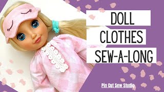 How to Sew a Doll Nightgown And slippers and sleep mask too of course [upl. by Losse]