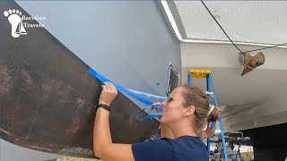 How To Paint your Boat with Total Boat Wet Edge  Roll and Tip  BOAT WORK Barefoot Travels S4 E49 [upl. by Keary]