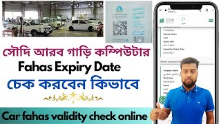 How to Check Saudi Car Fahas Expiry Date in Absher  Vehicle Safety Inspections Validity Online [upl. by Berlin898]