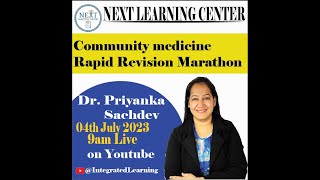 Community Medicine Rapid Revision Marathon Class By Dr Priyanka Sachdev Part1 [upl. by Wolpert]