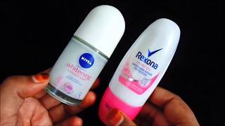 RexonaUnderarmOdourProtectionRollOn VS NiveaDeodorantWhiteningSmoothSkinRollonReview in Hindi [upl. by Berwick]