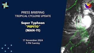 Press Briefing Super Typhoon PepitoPHManyi at 500 PM  Nov 17 2024Sunday [upl. by Paulson]