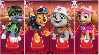 Paw Patrol  Skye 🌟 Rubble 🌟 Chase 🌟 Everest 🌟 Marshall ☄️ Tiles Hop EDM Rush [upl. by Niwri]