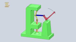 SliderCrank Mechanism Of A HandOperated Press ToggleLever Press [upl. by Inaflahk]