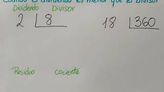 Cuando el dividendo es menor que el divisor [upl. by Yonina]