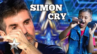 GOLDEN BUZZER quotSimon cryquot listening to this childs voice singing the air supply song Agt 2024 [upl. by Llatsyrk]