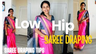 Low Hip saree Draping saree draping tipssaree draping tutorial [upl. by Beeck694]