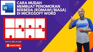 CARA MUDAH PENOMORAN BERBEDA HALAMAN WORD ROMAWI DAN BIASA penomoranhalamanromawibiasa [upl. by Ahsyia741]