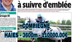 3 octobre 2024 quinte 1 Course 1  COMPIEGNEHAIES  3600m  11000000€ [upl. by Aitnic71]