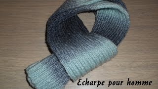 Tuto Echarpe homme en cote 22 facile et rapide  knitting scarf for man [upl. by Nastassia]