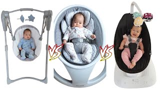 Graco Slim Spaces vs Munchkin Lightweight vs 4moms mamaRoo MultiMotion Baby Swing [upl. by Akcir158]