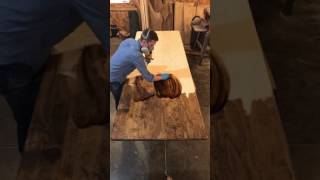 Staining a 95 ft Farmhouse Table Top [upl. by Innavoig]