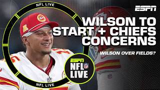 CONCERNS for Patrick Mahomes amp the Chiefs 😳  Russell Wilson to START vs Bills 👀  NFL Live [upl. by Sirak980]