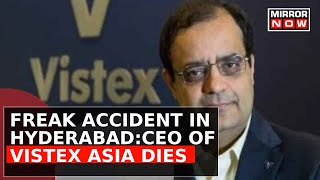 Hyderabad  Freak Stage Accident Kills Vistex Asia Ceo During Companys Silver Jubilee Celebrations [upl. by Gnov50]